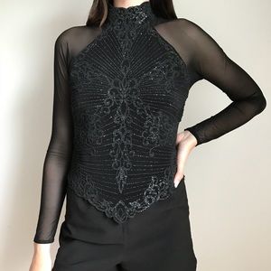 Long Sleeve Beaded Top